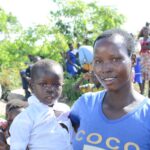 Moeder en kind in Welle, Oeganda