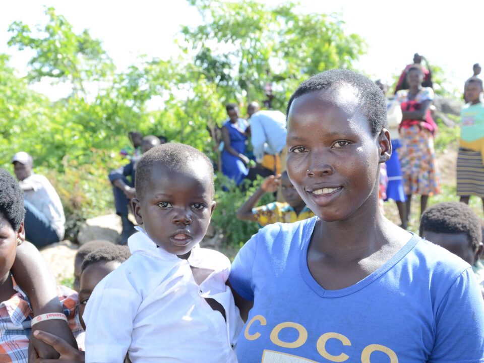 Moeder en kind in Welle, Oeganda